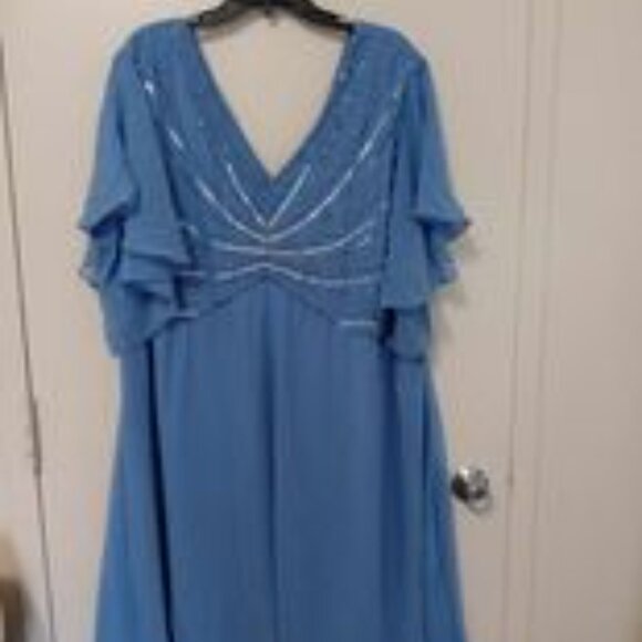 Roaman's Dresses & Skirts - 💜Roaman's Mother-of-the-Bride Periwinkle Blue Chiffon Cocktail K Dress Plus 28W